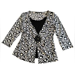 Womens’ Notations Black and White Blouse  Size M